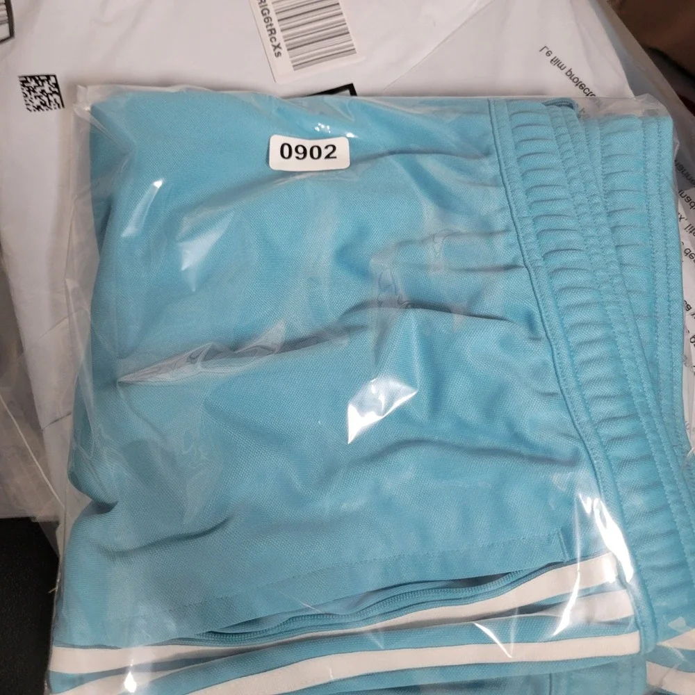 Adidas Tiro Track Pants Mens XL Light Blue White Stripes Zipper Cuffs Athletic